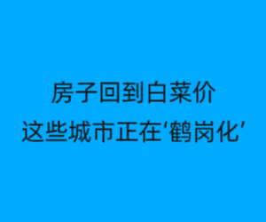 好文分享:房子回到白菜价，这些城市正在‘鹤岗化’-齐朵屋