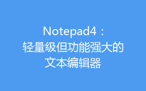 Notepad4：轻量级但功能强大的文本编辑器-齐朵屋